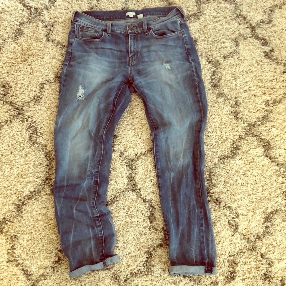 J crew distressed crop jeans size 27